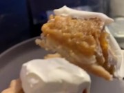 Eating thanksgiving pie too sexy 