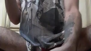 Cutie pleases double dildos in bathroom 
