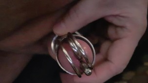 Cock in Chastity device 
