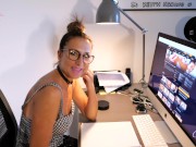 Gaia in the office relaxes with a big vibrator until she squirts - GaiaOnTop 1/16