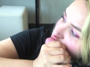 Talked Sexy Step Sister into Sucking Cock Before her Date 8/16