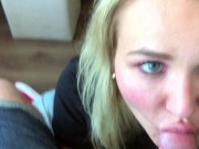 Talked Sexy Step Sister into Sucking Cock Before her Date 9/16