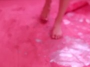 Will VonBolton videos Roxanna Redfoot Hula Hooping Nude in bubblegum pink room 12/16