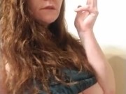 Sexy red head smoking and playing with titties 16/16