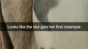 Your school-girl girlfriend cheats you in gangbang at home party! [Cuckold Snapchat Compilation]