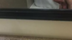 Stroking my big dick in hotel washroom!!!