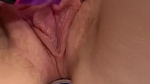 Slutty teen plays with her dripping wet pussy