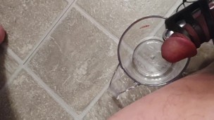 Quick limp dick cum with prostate vibe and bullet on bound cock