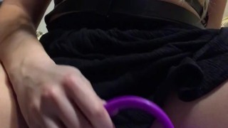 Solo girl masturbating with toy