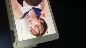 【素人】ロリ巨乳に我慢できず背徳のシコシコ顔射　んぁ！じゅんちゃん、出るっ！！Japanese Amateur Masturbate Cum Shot