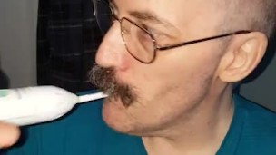 Brushing my teeth