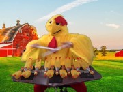 HUGE COCK plays with smaller cocks.