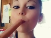 Horny MILF swallows hotdog- SFW Tease 9/16