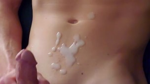 Sexy soldier home alone cums a lot