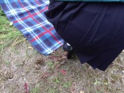 Foot fetish girl show shoes and feet in white knee socks 7/16