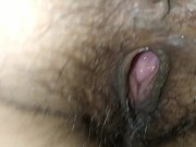 Creampie in hairy pussy and cum puffs out of her 6/16