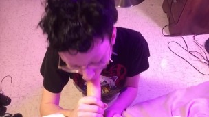 Femboy chokes on cock | Deepthroating | FTM