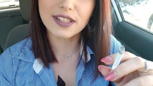 Car Smoking With Match Light Up