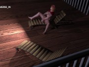 Hentai girl fucks wet pussy with a big dick outdoors at night (Sound) - Part 2 11/16