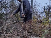 I am pruning the grapes. 10/16