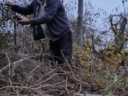 I am pruning the grapes. 6/16