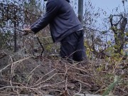 I am pruning the grapes. 8/16
