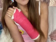 teen squirts in pink cast 1/16
