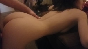 Beauty & the Beast : Sex Doll Jelina banged doggie style standing in high heels 