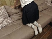 Schoolgirl in shackles and handcuffs, white knee socks, uniform 16/16