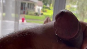 Open Window Masturbation and Cumshot