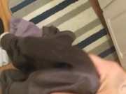 Almost caught jerking off with sister's gf's shorts 