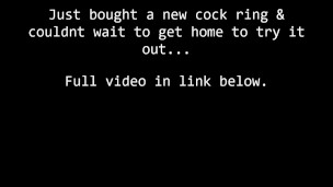 Trying new cock ring on public train cum