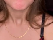 Open mouth gummy swallowing. Underwear  15/16