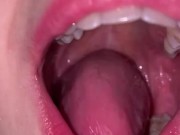 Open mouth gummy swallowing. Underwear  6/16