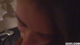 Pissing on my stepsister's tits and she liked it
