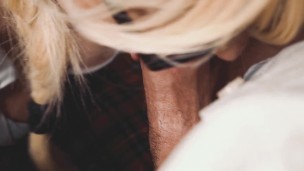 Director spanking and then she suck his dick with cumshot on lips and mouth Custom vid