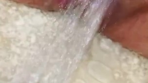 Huge Swollen Clit Cums Hard With Showerhead 