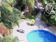 Spying my sexy MILF neighbor by the pool, voyeur fetish 1/16