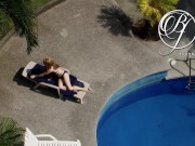 Spying my sexy MILF neighbor by the pool, voyeur fetish 3/16