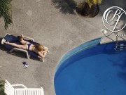 Spying my sexy MILF neighbor by the pool, voyeur fetish 8/16
