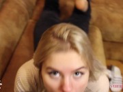 Потрясающий минет крупным планом со спермой в рот 11/16