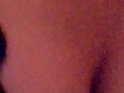 Closeup of my tits bouncing while I ride two cocks 11/16