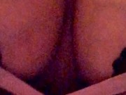 Closeup of my tits bouncing while I ride two cocks 13/16