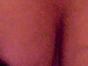Closeup of my tits bouncing while I ride two cocks 15/16