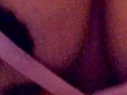 Closeup of my tits bouncing while I ride two cocks 3/16