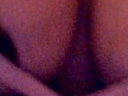 Closeup of my tits bouncing while I ride two cocks 6/16