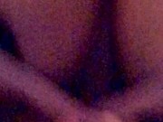 Closeup of my tits bouncing while I ride two cocks 8/16