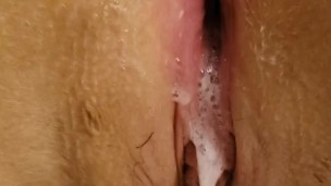 slutty wifes worn out pussy after fucksall and creampie