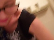 Classy Piss Whore Plays In The Hotel Lobby Restoom 13/16