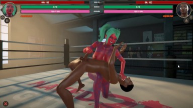 Naked Fighter 3D [SFM Hentai game] wrestling mixed sex fight with giant tattooed red skin girl